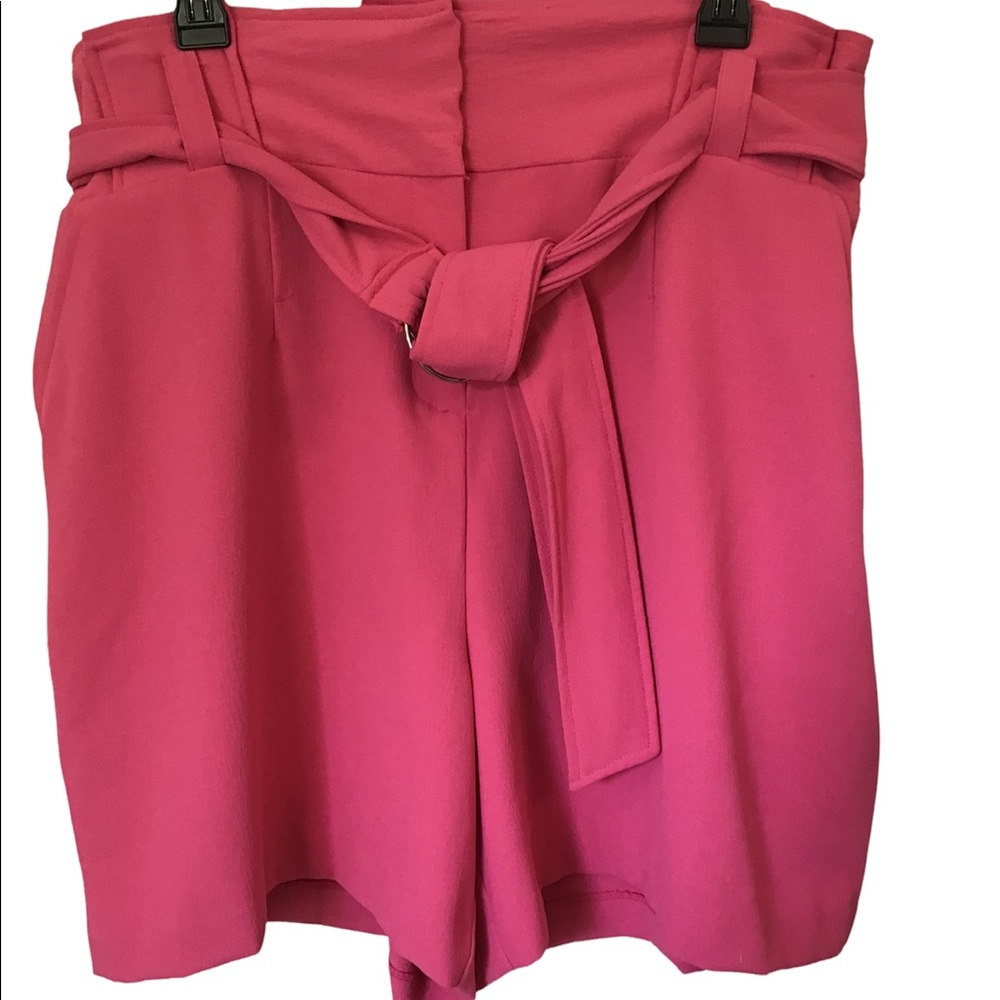 7th Avenue Design Studio NY & Co Paper Bag Tie Waist Pink Shorts Sz 20 Plus